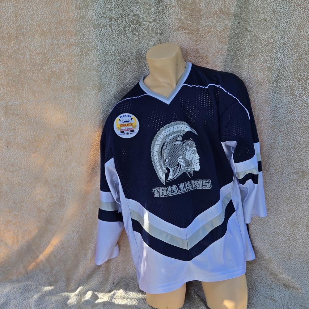 Trojan Navy and White Men's Jersey 383